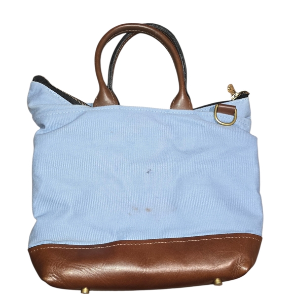 R. Riveter Otto canvas tote bag with brown leather trim. - Picture 7 of 11